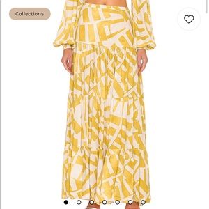 Alexis skirt Cres Skirt in Canary. Size small. Silk material.